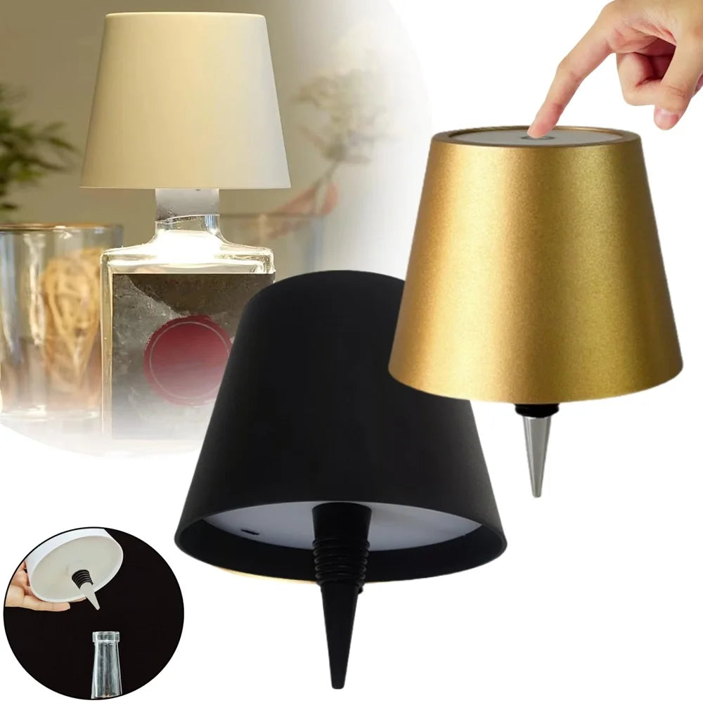 Touch-Control LED Ambient Bottle Lamp – Rechargeable Mood Light