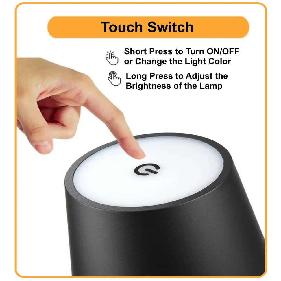 Touch-Control LED Ambient Bottle Lamp – Rechargeable Mood Light