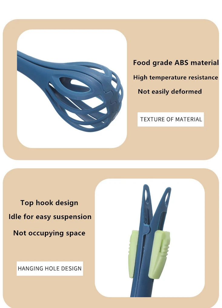 Multifunctional Egg Beater & Food Clip Whisk