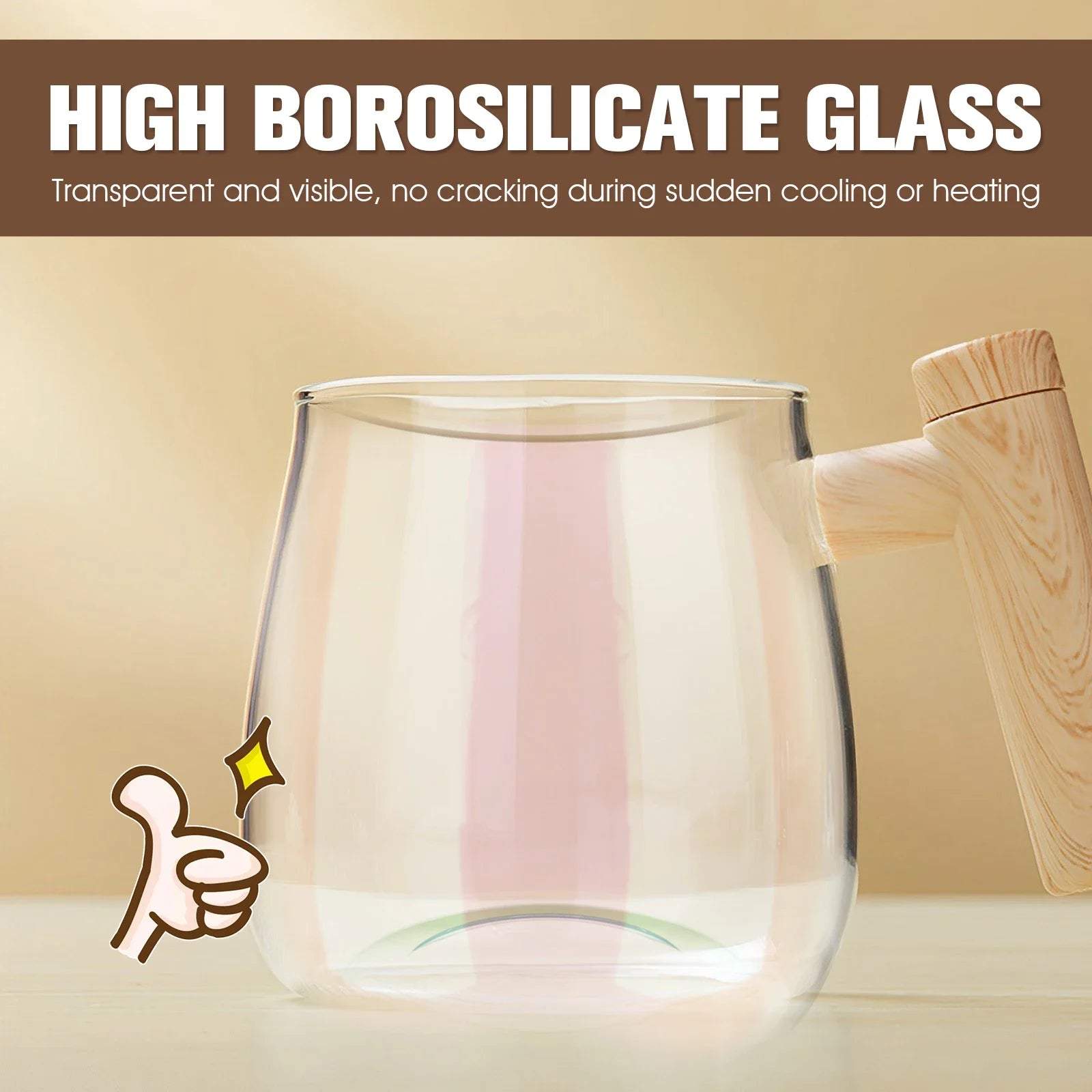 Glass Self-Stirring Mug – 7000RPM Electric Mixing Cup