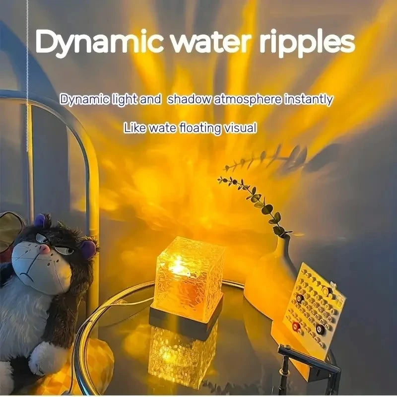 Water Ripple Crystal LED Night Light – 16 Color Ambient Lamp