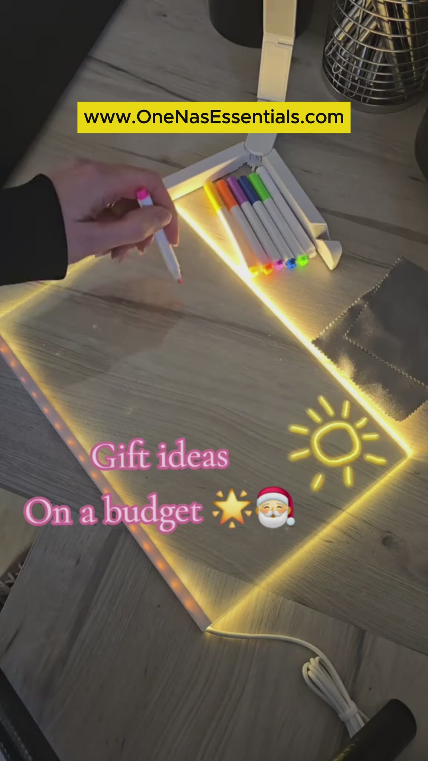 LED Glow Message Board – Neon Dry-Erase Writing Pad